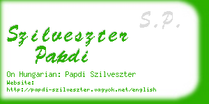 szilveszter papdi business card